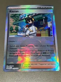 Pokemon TCG Kieran Trainer (Poke Ball Pattern) 113/131 Prismatic Evolutions Holo - Image 1