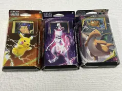 POKEMON TCG SEALED DECK LOT OF 3 MEWTWO PIKACHU DRAGONITE - Image 1