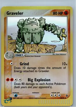 Graveler 29/97 Dragon Reverse Holo e-Reader Pokemon Card - Image 1