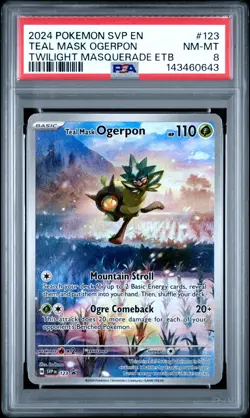 2024 POKEMON SVP EN-SV BLACK STAR PROMO #123 TEAL MASK OGERPON PSA 8 - Image 1