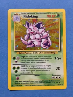US Seller - German Pokemon Holo Nidoking – Base Set – 11/102 – LP/LP- - Image 1