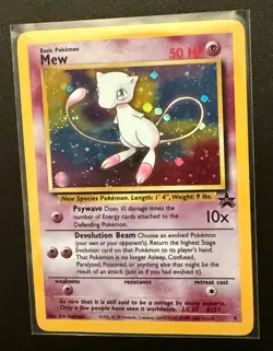 2000 Pokemon Black Star Mew #9 Holo Promo Pokemon League TCG #9 - Image 1