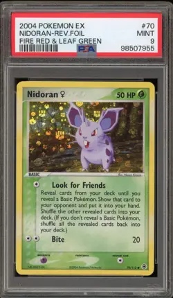 Pokemon Nidoran (Female) EX Fire Red & Leaf Green Reverse Holo #70 PSA 9 Mint - Image 1