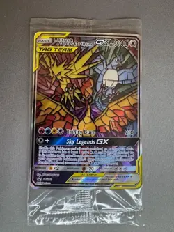 Well Centered Pokemon Moltres Zapdos Articuno GX SM210 StainedGlass Promo Sealed - Image 1