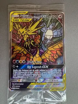 Well Centered Pokemon Moltres Zapdos Articuno GX SM210 StainedGlass Promo Sealed - Image 2
