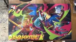 Mega Charizard ex League Cup Champion Play Mat Pokemon TCG Official New - Image 1