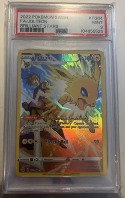 2022 POKEMON SWORD & SHIELD BRILLIANT STARS #TG04 FULL ART/JOLTEON PSA 9 - Image 1