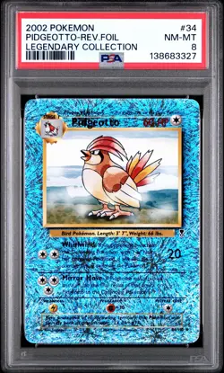 Pidgeotto Reverse Holo PSA 8 2002 Pokemon Legendary Collection #34 - Image 1