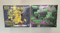 Pokemon TCG ETB Lot Of 2, Surging Sparks And Shrouded Fable. - Image 1