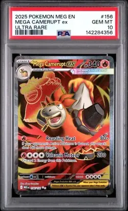 MEGA CAMERUPT EX #156 PSA 10 2025 POKEMON MEG EN-MEGA EVOLUTION ULTRA RARE - Image 3