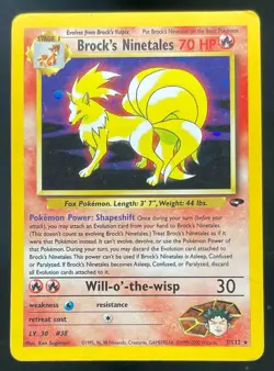 2000 Pokemon Gym Challenge #3/132 Brock's Ninetales Holo - Image 1