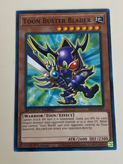 Yugioh - Toon Buster Blader x 3 - 1st Edition NM - Plus Free Holographic Card - Image 2