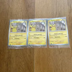 3x Pokemon TCG Pikachu At The Museum - Jumbo Promo Card Exclusive - NEW / Sealed - Image 1
