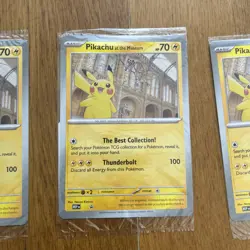 3x Pokemon TCG Pikachu At The Museum - Jumbo Promo Card Exclusive - NEW / Sealed - Image 3