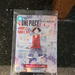 Bandai Namco Monkey.D.Luffy P-055 US Voyage Promo Holo One Piece CCG Card - Image 1