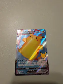 Pokemon TCG 2021 Surfing Pikachu VMAX Celebrations Holo Ultra Rare Card 009/025 - Image 1