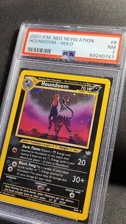 🇨🇦 Houndoom 8/64 Neo Revelation Holo Rare Pokemon Card - PSA 7 - Image 2
