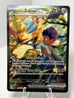 Pokemon TCG Hop's Zacian EX Card 186/159 Journey Together Sir - Image 1