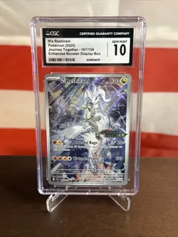 Pokemon N's Reshiram Stamped Card CGC 10 Gem Mint Journey Together 167/159 - Image 1
