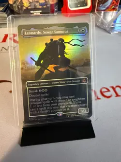 Magic the Gathering Leonardo, Sewer Samurai Borderless FOIL 215 MYTHIC TMNT NM/M - Image 1