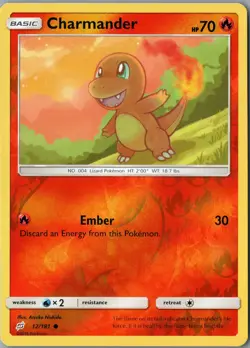 Charmander Common SM - Team Up 12/181 NM Reverse Holofoil - Pokemon - Image 1