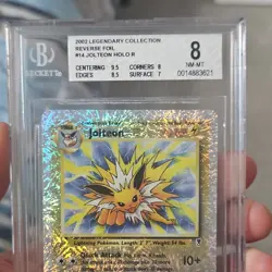 Pokemon Legendary Collection Jolteon 14/110 Reverse Holo Rare Beckett 8 2002 - Image 1