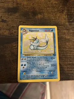Pokemon Vaporeon 12/64 Holo Jungle Set Rare WOTC 1999 Vintage - Image 5