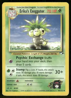 Pokemon Tcg Erika's Exeggutor #44 Pokemon Gym Heroes MP - Image 1