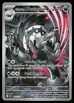 Galarian Obstagoon 245/217 Illustration Rare ME: Ascended Heroes Pokemon NM - Image 1