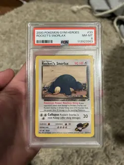 2000 POKEMON GYM HEROES ROCKET'S SNORLAX RARE PSA 8 REGULAR 90HP 33/132 - Image 3