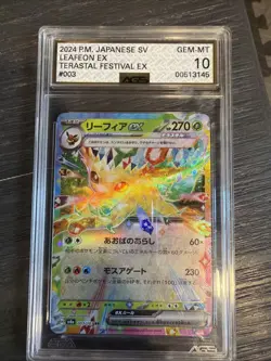 2024 Pokemon JPN sv8a Leafeon EX #3 Terastal Festival AGS 10 - Image 1