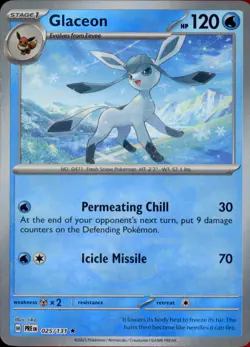 Glaceon (Master Ball Pattern) 025/131 Holo - Pokemon SV: Prismatic Evolutions - Image 1