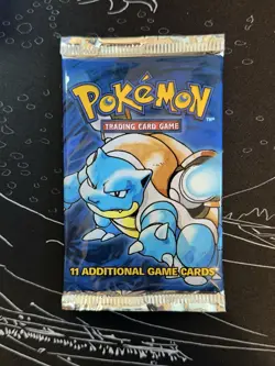 Pokemon Unlimited Base Set Sealed Booster Pack | 20.64g | Blastoise Art - Image 1