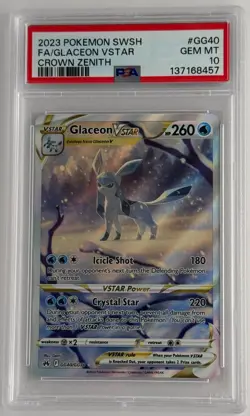 Glaceon VSTAR GG40/GG70 Crown Zenith: Galarian Gallery PSA 10 Gem Mint Pokemon - Image 1