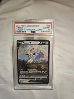 2022 POKEMON SWSH BLACK STAR PROMO ARCEUS V FIGURE COLL #204 ARCEUS V PSA 10 - Image 1
