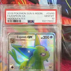 Pokemon Espeon GX PSA 10 Hidden Fates Shiny Vault Full Art Holo SV60/SV94 TCG - Image 3
