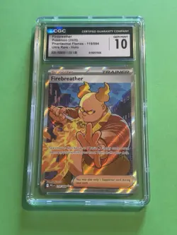 Pokemon Firebreather 119/094 Phantasmal Flames Ultra Rare Holo CGC 10 GEM MINT - Image 1