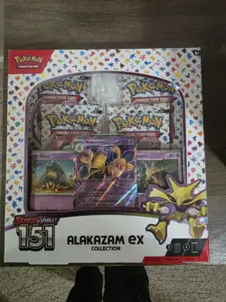 Pokemon TCG Scarlet and Violet - 151 Alakazam ex Collection Box - 4 Packs 820650855269 - Image 1