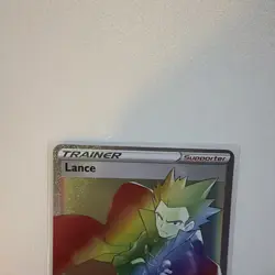 Lance 206/195 Ultra Rare Rainbow Full Art Trainer Pokemon SWSH Silver Tempest NM - Image 2