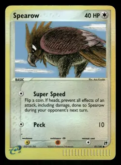 Pokemon Spearow Common Sandstorm 81/100 LP Reverse Holo - Image 1