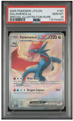 Pokemon 2025 Journey Together Special Illustration Rare #187 Salamence EX PSA 10 - Image 1