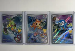 Pokemon First Partner Illustration Collection Turtwig Chimchar Piplup Promo Set - Image 1