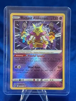 Holo Radiant Alakazam 059/195 Radiant Rare Silver Tempest Pokemon TCG - Image 1