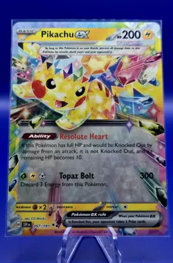 Pokemon Pikachu ex 057/191 Surging Sparks Double Rare Holo English NM - Image 1
