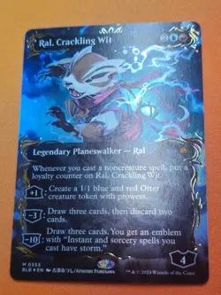 Ral, Crackling Wit (Borderless) (Raised Foil) Bloomburrow Foil MTG Near Mint - Image 3