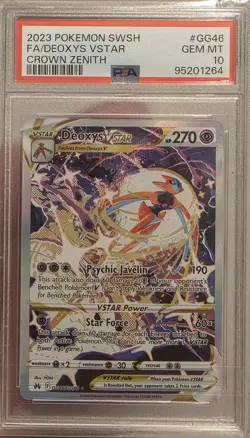 2023 Pokemon Sword & Shield Crown Zenith Deoxys VSTAR GG46/GG70 PSA 10 Gem Mint - Image 1