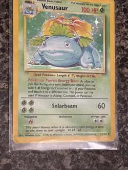 Base Set Pokemon TCG Venusaur 15/102 Rare Holo - Image 3