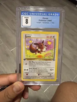 Pokemon Eevee 1st Edition 1999 Jungle CGC NM/Mint Grade 8 - Image 3