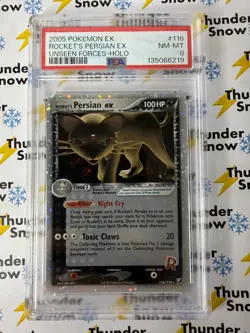 Rocket's Persian EX #116 Unseen Forces Holo 2005 Pokemon EX PSA 8 - Image 1