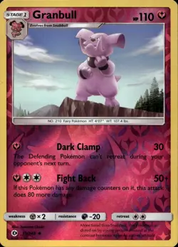 Granbull 91/149 Reverse Holo SM Sun Moon Base Pokemon - Image 1